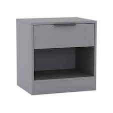 1-Drawer Bedside Table with Storage Black | Grey / Set of 1
