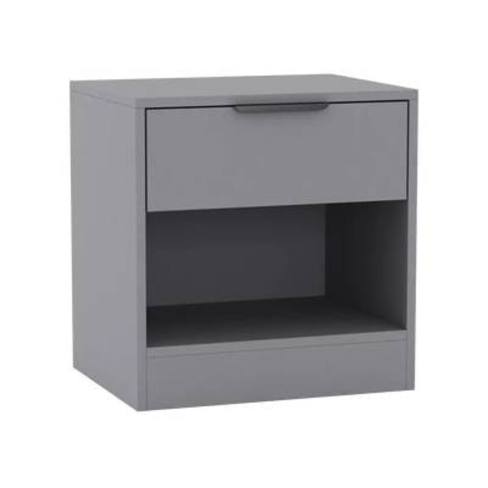 image 1 of 1-Drawer Bedside Table with Storage Black | Grey / Set of 1