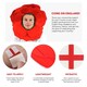 image 2 of Pack of 12 English Rose Hat & Temporary Tattoo Red | One Size