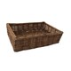 image 1 of Small Double Steamed Storage Wicker Tray | Brown | Brown | Small