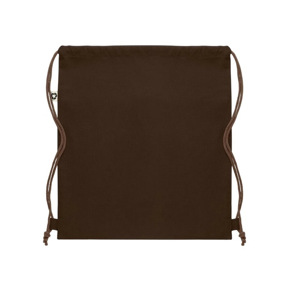 image 1 of MidOcean Panda Recycled Cotton Drawstring Bag - Chocolate - One Size Brown