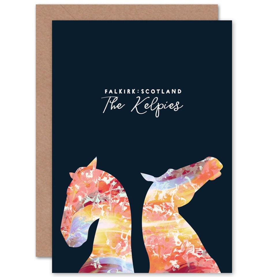 image 1 of Marble Kelpies Falkirk Scotland Art Card