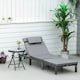 image 2 of Outsunny Reclining Sun Lounger - Grey