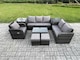 image 1 of Fimous Outdoor Garden Furniture Sets 8 Pieces Wicker Rattan Furniture Sofa Sets with Rectangular Coffee Table Loveseat Sofa 2 Small Footstools 2 Side Tables
