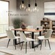 image 8 of Dining Chair Monroe - padded, velvet look, ergonomic seat, black steel legs - Set of 4 Cream