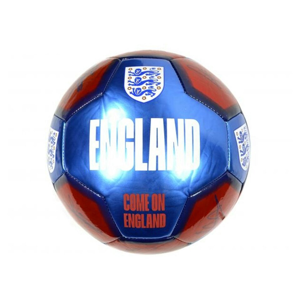 image 1 of England FA Come On England Signature Metallic Football - Red/Blue - 5