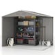 image 7 of Outsunny 7.7 x 5.7ft Metal Garden Shed with Ventilation Slots and Sliding Doors, Galvanised Outdoor Tool Storage House, Light Grey