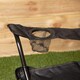 image 8 of Outdoor Black Lightweight Foldable Canvas Chair with Cup Holder and Carry Case | Black | Black