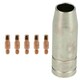image 1 of 1 shroud & 5 x 1.0mm Round Contact Tips MIG Welding Binzel Style MB15 Torch