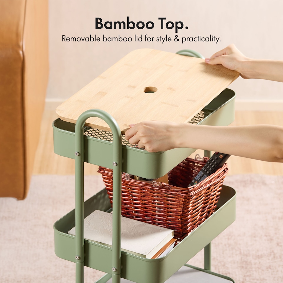 image 1 of Vonhaus Storage Trolley 3 Tier Bathroom & Kitchen Storage