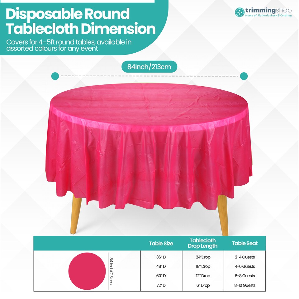 image 1 of Disposable Plastic Table Cover, Waterproof Tablecloth - 84 Inch