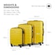 image 2 of VonHaus 3pc Yellow Luggage Set, 360° Silent Spinner Wheels