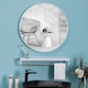image 2 of Living and Home 60cm Nordic Round Bathroom Wall Mirror | White | 60cm