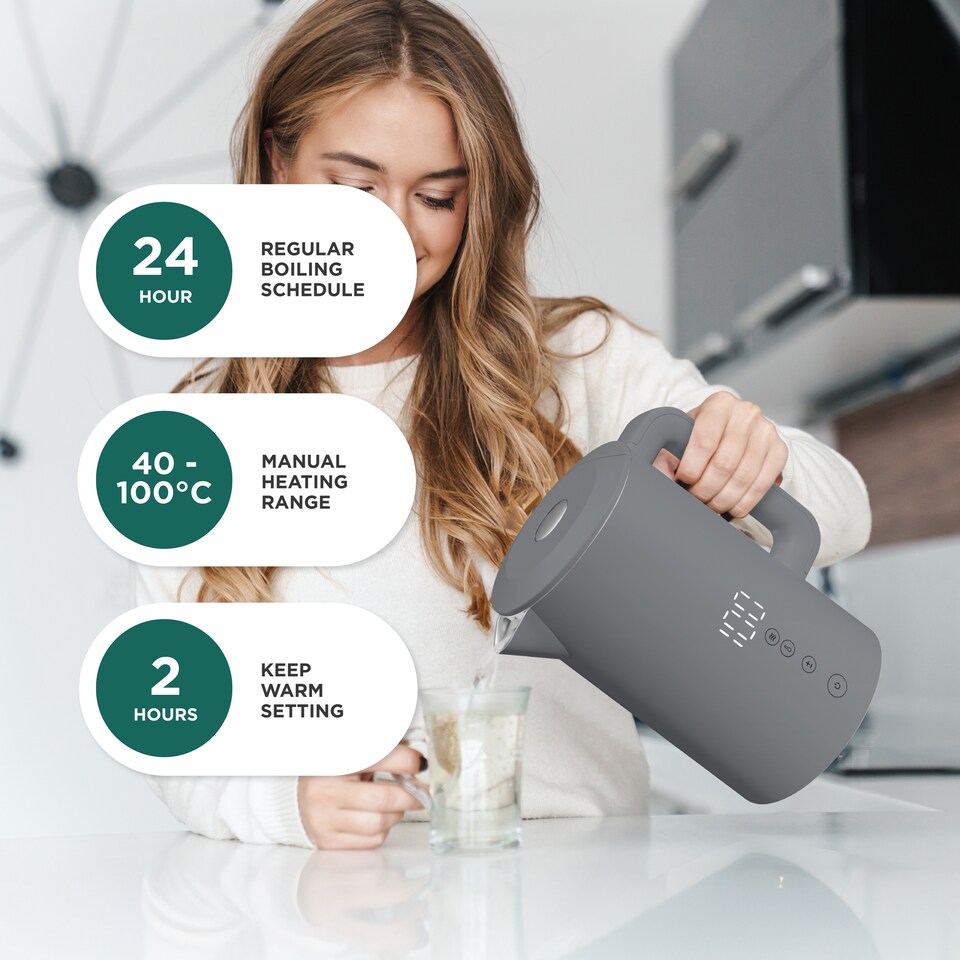 image 1 of 1.5L Smart Kettle, Wi-Fi Touchscreen, App Operated, Voice Control 2200W