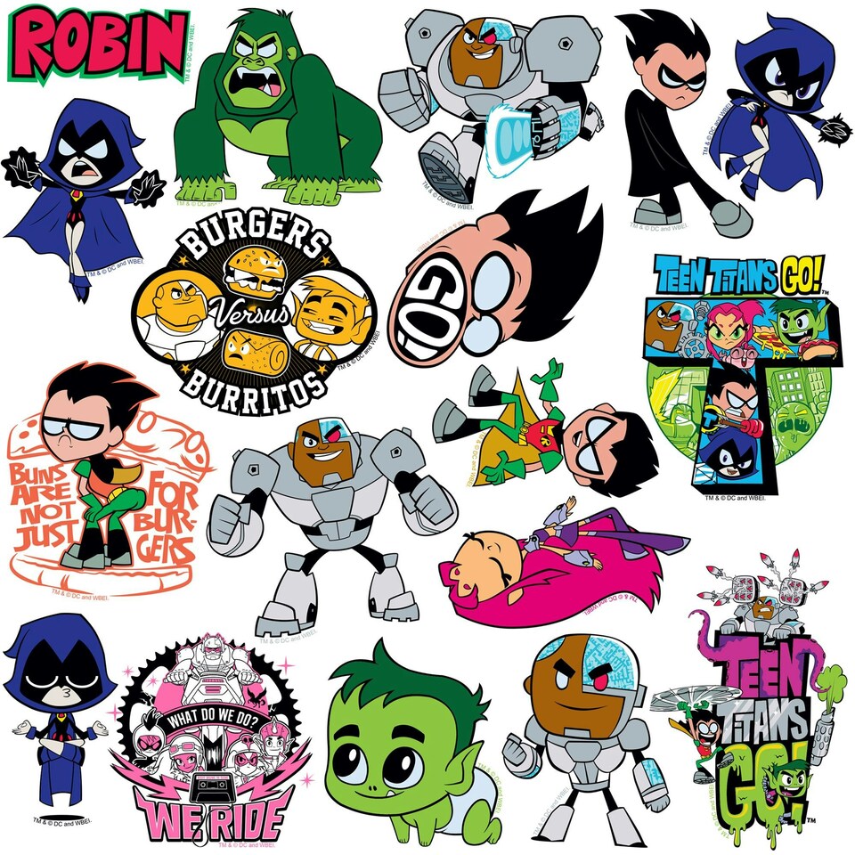 image 1 of Teen Titans Go Deluxe Stickers (Pack of 50) - Multicoloured - One Size