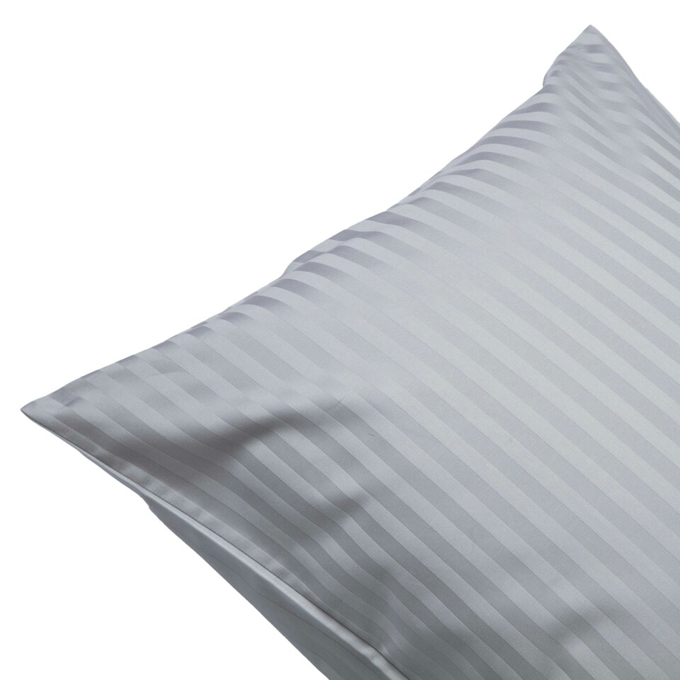 image 1 of Belledorm 540 Thread Count Satin Stripe Housewife Pillowcases (Pair) - Platinum - One Size