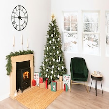 Charles Bentley Luxury 6ft Faux Hinged Nordic Spruce Christmas Tree Green