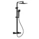 image 1 of Thermostatic Shower Kit Fixed HeadAdjustable Handset Matt Black | Black | Matt Black | 1