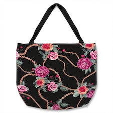 Chain And Flowers Pattern Tote bat | Multi