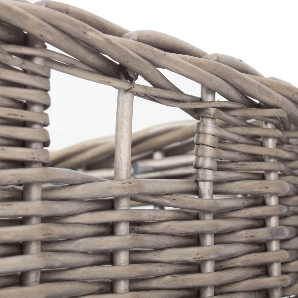 image 1 of Medium Square Antique Wash Unlined Storage Basket | Brown | Brown | L