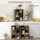 image 4 of HOMCOM 6-Cube Bookshelf, Display Shelving Unit for Home Office, Rustic Brown
