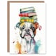 image 1 of Boxer Pet Portrait Book Stack Girl Boy Kids Daughter Son Birthday Card