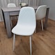 image 3 of Grey Dining Table Set With 4 White Stitched Chairs Kitchen Dining Table for 4 Dining Room Dining Set
