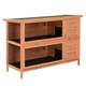 image 1 of PawHut Rabbit Hutch, Guinea Pig Hutch with No-Leak Trays & Divider, Orange