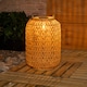 image 3 of ValueLights Solar Powered Outdoor Natural Rope Lantern Garden Light Floor Lamp | Cream