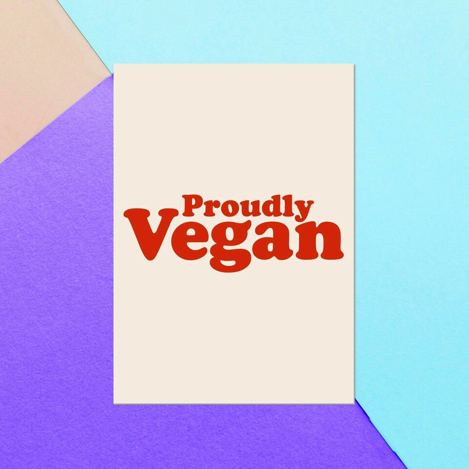 Proudly Vegan Greetings Card