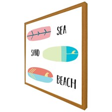 Sea, sand, surf, beach (Picture Frame) Brown | Oak | XL