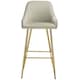 image 4 of Bar Stool Avane - with backrest, upholstered, velvet look - Set of 6 Cream | Gold