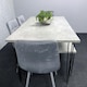 image 8 of Grey Dining Table with Hairpin Legs, Bench & 4 Grey Velvet Chairs Set for Kitchen & Dining Room Grey
