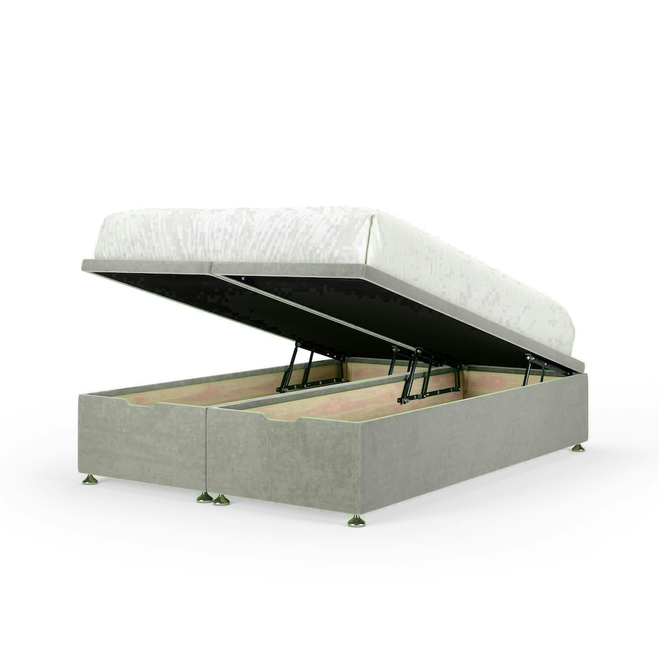 image 1 of Seal Grey Naples Velvet Ottoman Base Super King | Multi