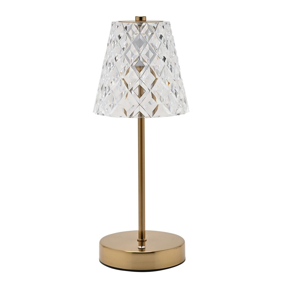 image 1 of Hestia Bronze USB Touch Table Lamp with Glass Shade