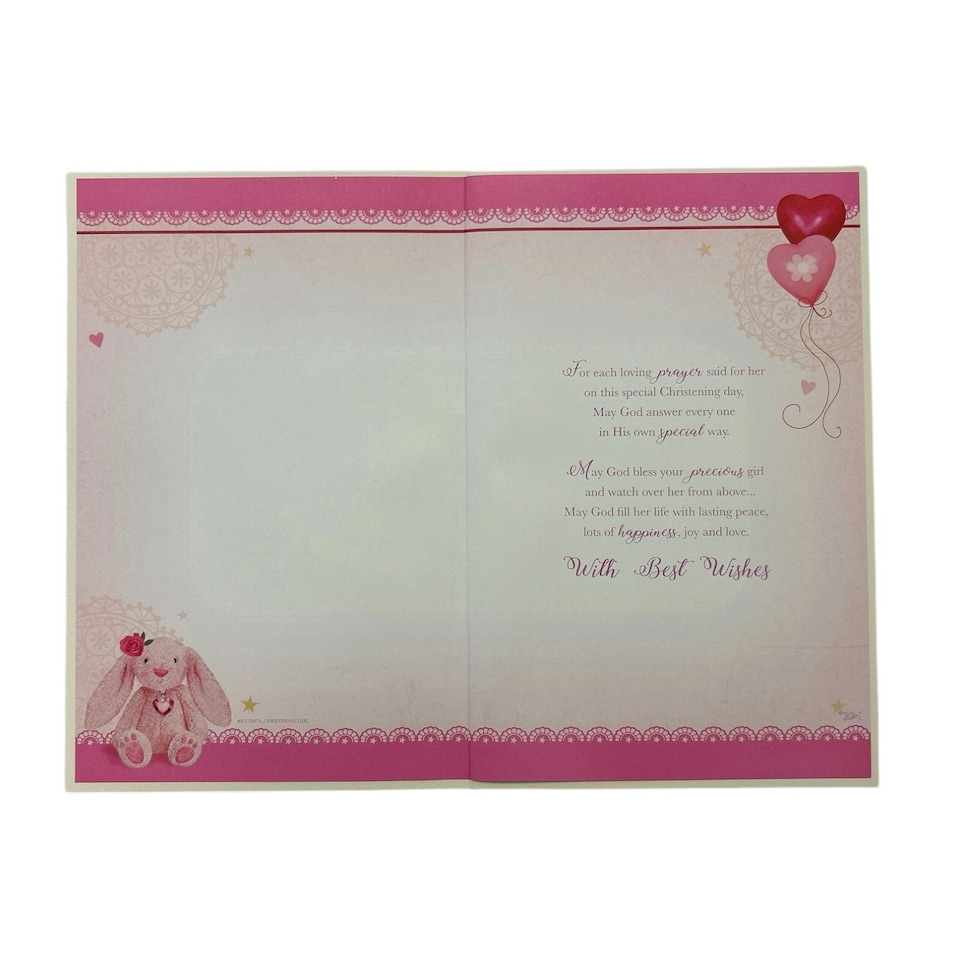 image 1 of On Your Baby Girl's Christening Day Keepsake Treasures Greeting Card
