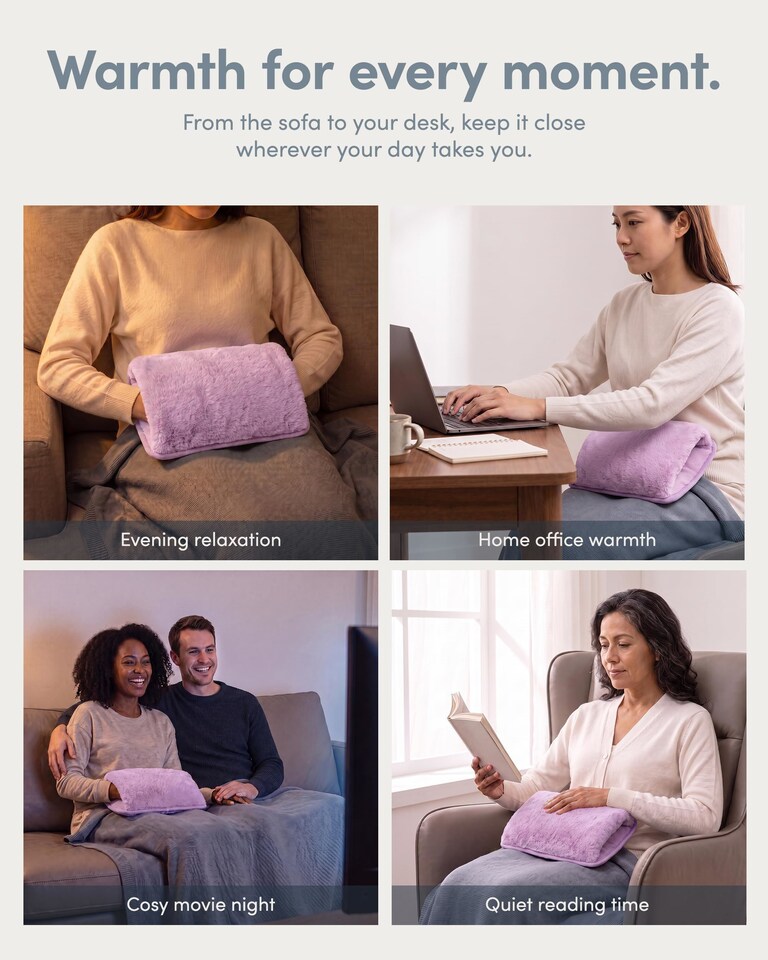 image 1 of Keplin Rechargeable Electric Hot Water Bottle Flannel Cover Auto Shut Off