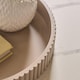 image 3 of OHS Ribbed Round Decorative Tray Table Organiser Countertop Storage | Grey | Natural