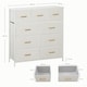 image 5 of HOMCOM Chest of Drawers with 9 Fabric Drawers, Boucle Storage Organiser with Steel Frame, Fabric Dresser for Bedroom, Living Room, Hallway, Cream White | Cream | Cream