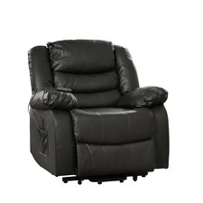 Brooklyn Electric Riser Recliner with Massage and Heat - Black