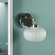 image 3 of ValueLights Amaia Pair of Polished Chrome IP44 Single Frosted Ribbed Glass Wall Lights