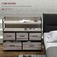 image 8 of HOMCOM Bedroom Chest of Drawers 5 Drawer Dresser w/ Shelves, Grey Wood Effect