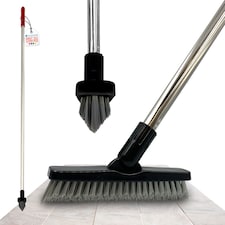 Colour-Coded Angled Grout Brush with Handle 180° Swivel Tile & Corner Scrubber