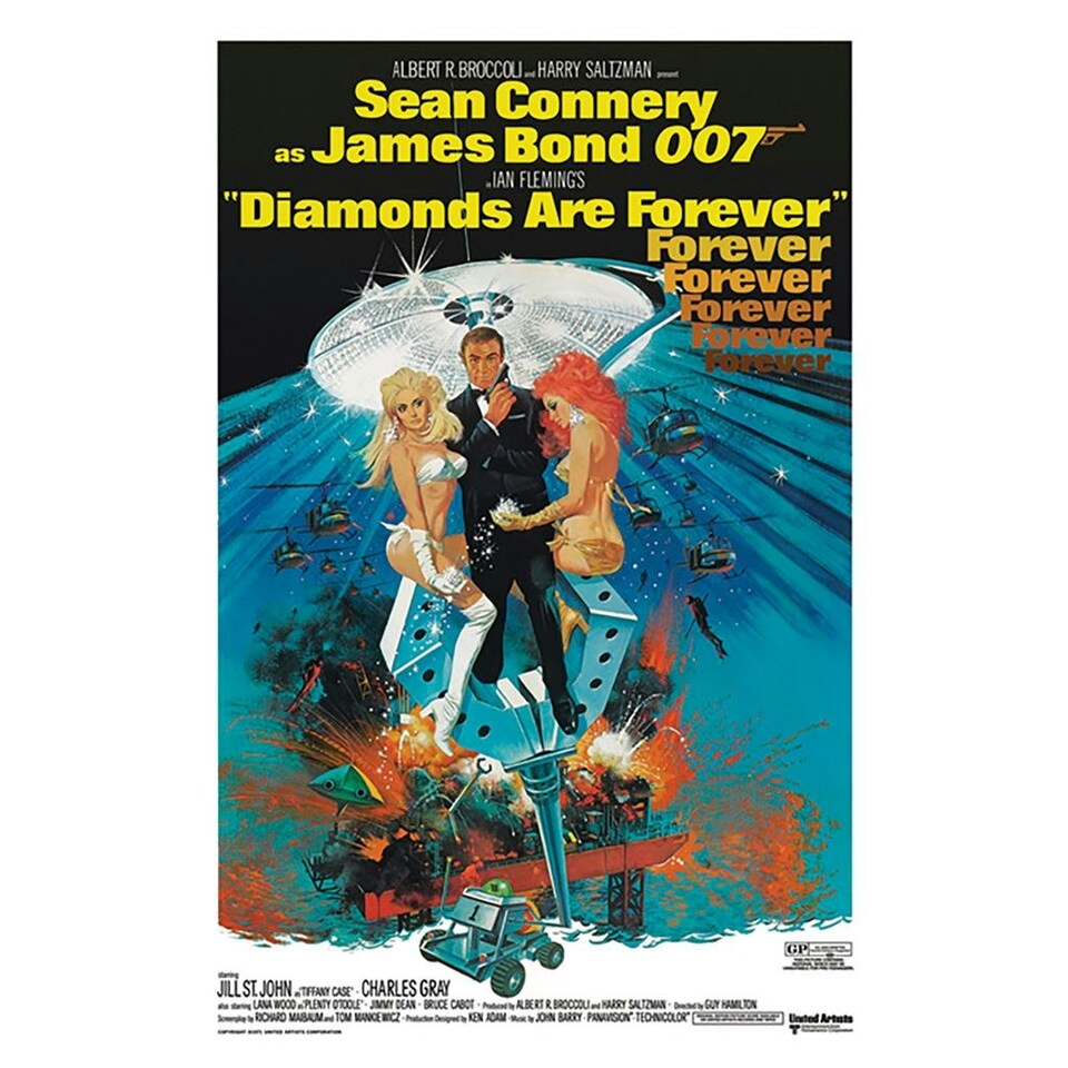 James Bond (Diamonds Are Forever - Claw) 60x80x4cm Stretched Canvas Print