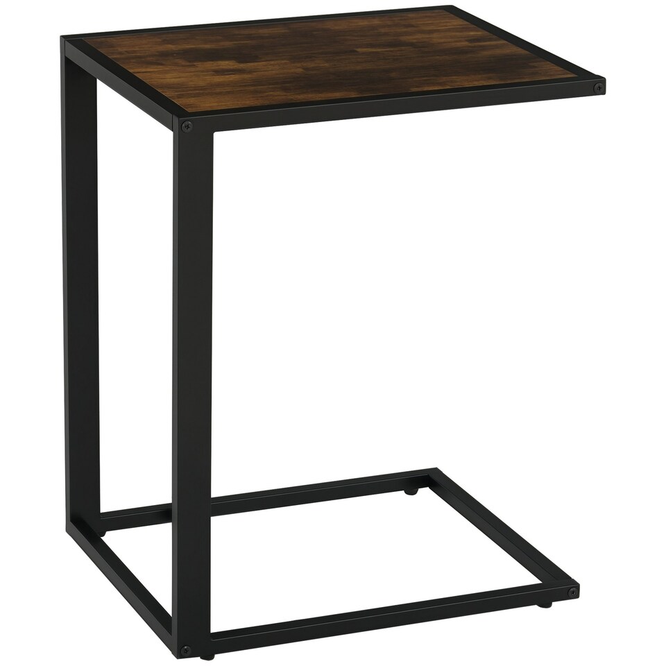 image 1 of HOMCOM C-Shape Side End Table w/ Steel Frame Wide Base for Living Room