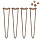 image 1 of 4 x 28" Hairpin Legs - 2 Prong - 12mm - Antique Copper | Brown | 1