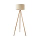image 1 of ValueLights Barbro Wood Tripod Floor Light Lamp Natural Shade | Cream