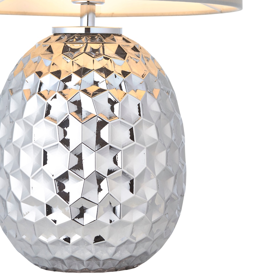 image 1 of Deanna - Smokey Grey Tinted Glass 41cm Table Lamp