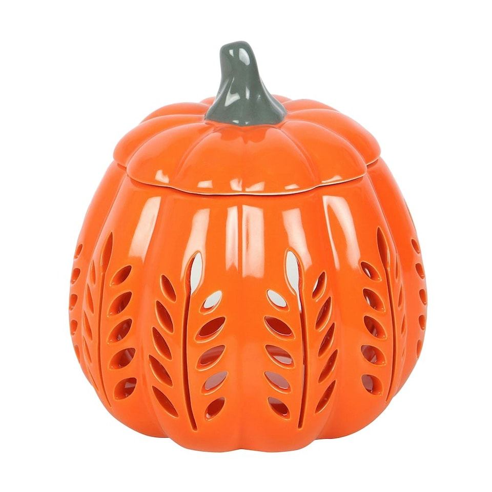 Something Different Leaf Cut Out Pumpkin Oil Burner - Orange - One Size