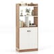 image 1 of COSTWAY 3-Tier Tall Bookshelf Modern Display Cabinet White